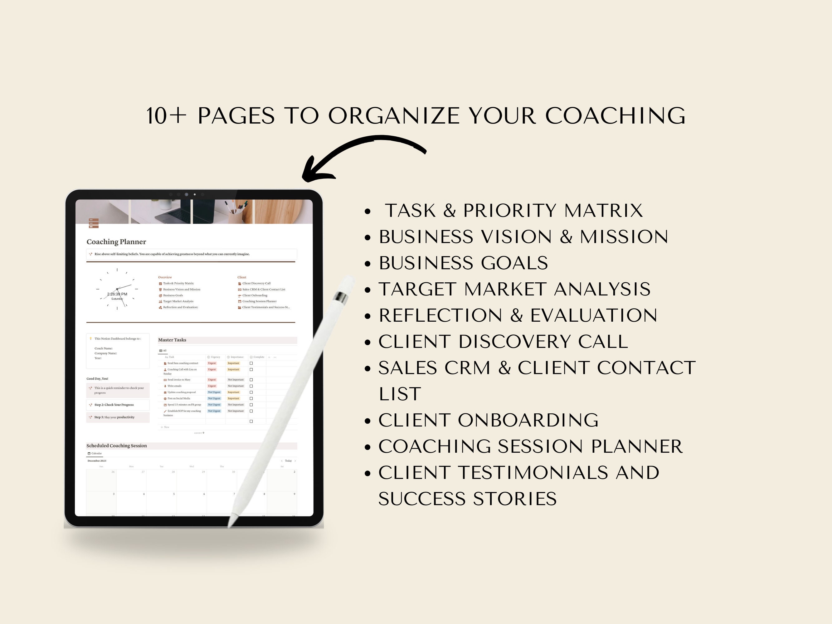 Notion Template Coaching Planner Notion Client Portal Online Course ...