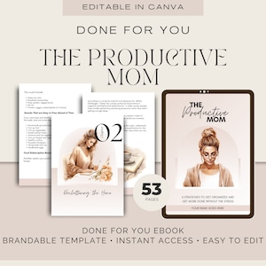 The Productive Mom Brandable eBook | Done For You | Parenting Guide | Coaching Tools | Productivity Tips | Moms Hacks | Parents Management