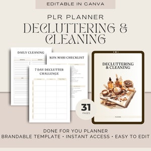 Aufräum-Planer, Checkliste, Putz-Plan, Adhd Reinigung, Checkliste, Putz-Challenge, Done For You, Kommerziell