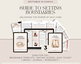 Setting Boundaries  Done For You Workbook | Coaching Program for Boundary Coach | Life Coach boundaries | Brandable Coaching Program