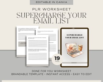 Potencia tu lista de correo electrónico Hoja de trabajo de marca / Canva editable / Herramientas de coaching de vida / Plantilla de libro de trabajo del curso / Hecho para ti / Lead Magnet