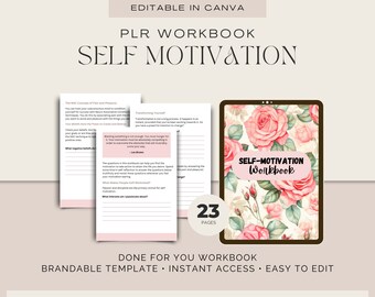 Hecho para usted / Libro de trabajo de marca de automotivación / Canva editable / Herramientas de coaching de vida / Plantilla de libro de trabajo del curso / Lead Magnet