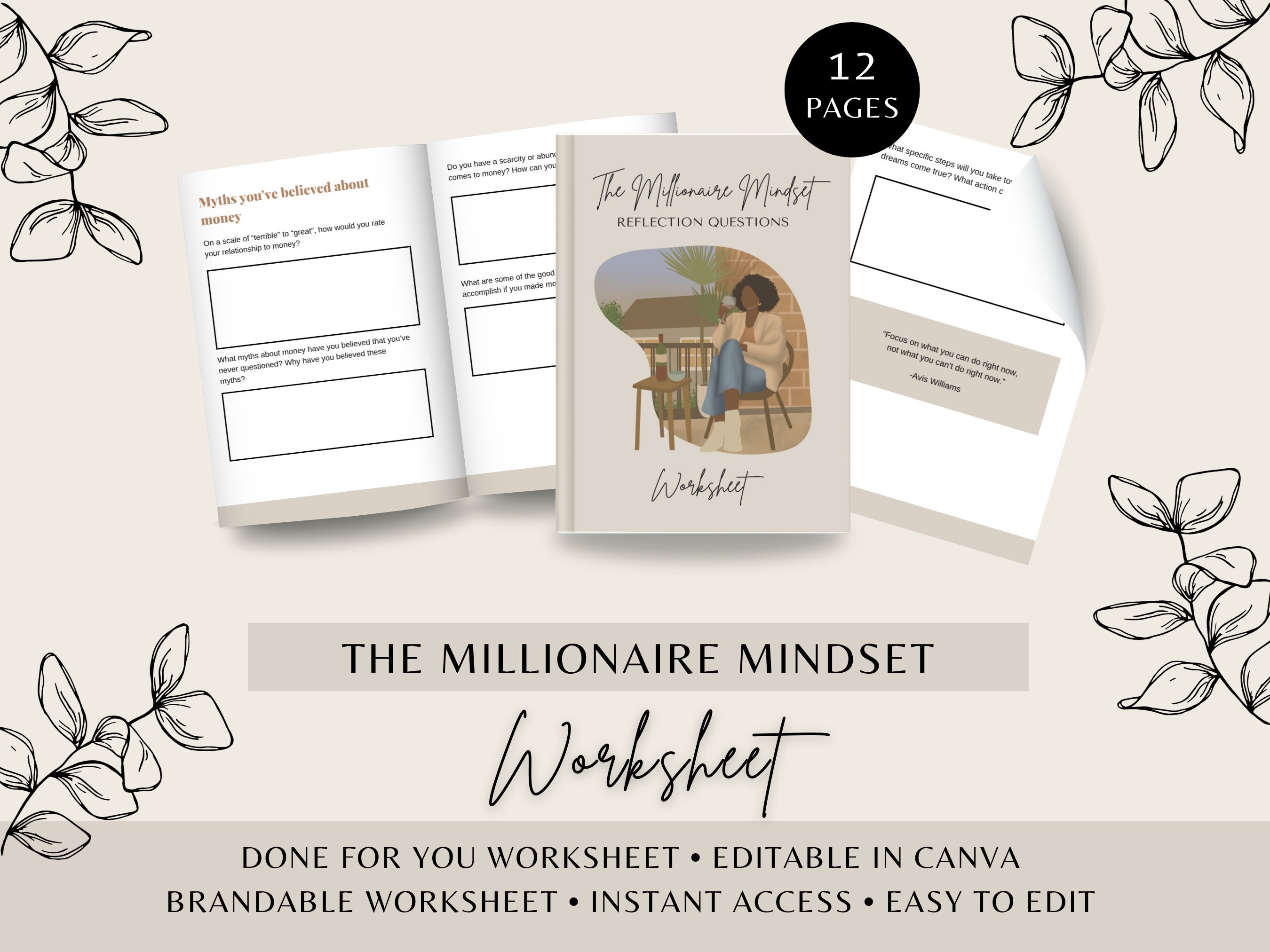  Self made MILLIONAIRE  Millionaire Mindset Tote Bag :  Clothing, Shoes & Jewelry