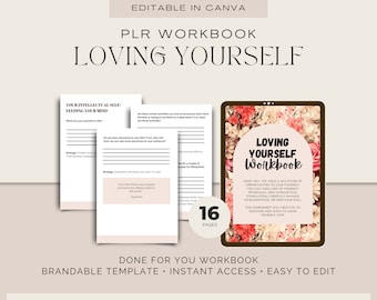 Hecho para ti / Libro de trabajo de marca Loving Yourself / Canva editable / Herramientas de coaching de vida / Plantilla de libro de trabajo del curso / Lead Magnet