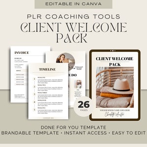 Coaching Client Welcome Pack Template, Client Welcome Kit, New Client Services Guide, Canva Coach Template, Coaching Onboarding Template