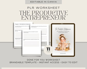 La hoja de trabajo de marca para emprendedores productivos / Hecho para usted / Canva editable / Herramientas de coaching / Plantilla de hoja de trabajo del curso / Lead Magnet