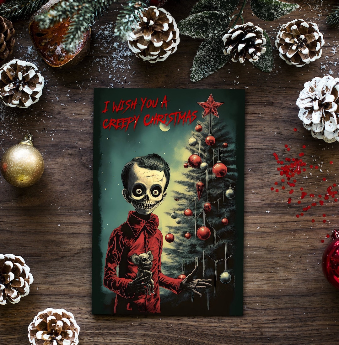 Creepy Christmas Card Ironic Card Colleague Gift Gift for Etsy Australia
