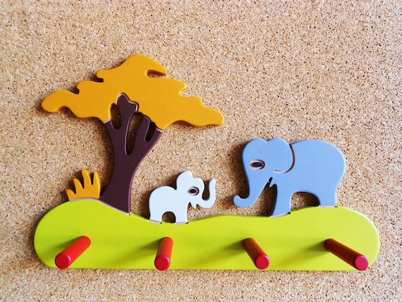 Kids Wall Hook Mother Elephant Baby Elephant Children Coat Hook Kids Hat Hook Baby Room Clothes Hanger Animal Coat Hook Gift for Kids Etsy