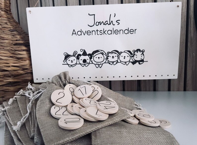 Adventskalender personalisiert personalisierter Adventskalender Adventskalender für Kinder mit Name Weihnachtskalender Adventszeit 4. Komplett-Set