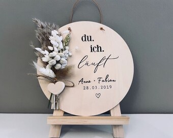 Holzscheibe mit Trockenblumen | Danke für Alles | Geschenk | Geschenk zu Valentinstag | Geschenk zum Jahrestag | Geschenk zur Hochzeit