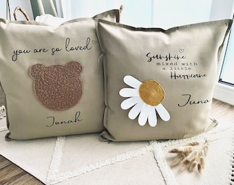 Pillow | Cushion daisy flower | Pillow Bear | Decorative pillow | personalized pillow | Pillow with name | Cuddly pillow | Pillow handmade |