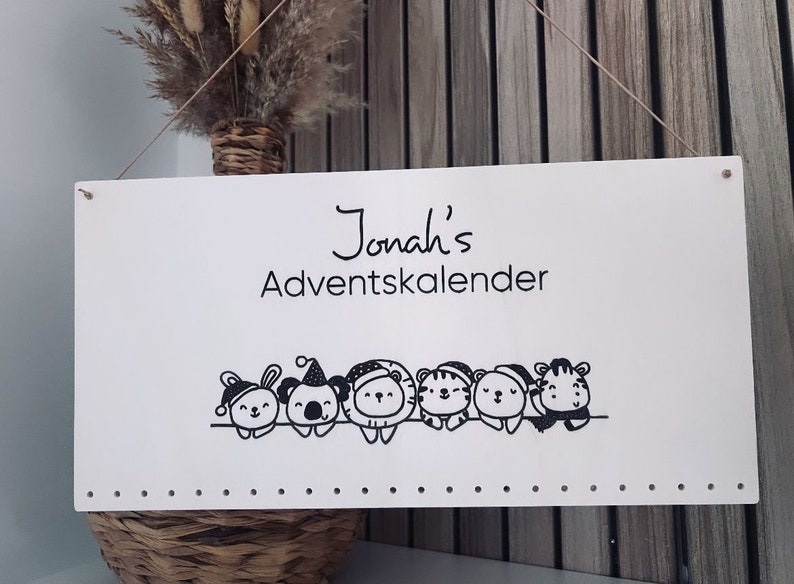 Adventskalender personalisiert personalisierter Adventskalender Adventskalender für Kinder mit Name Weihnachtskalender Adventszeit 1. Holzschild