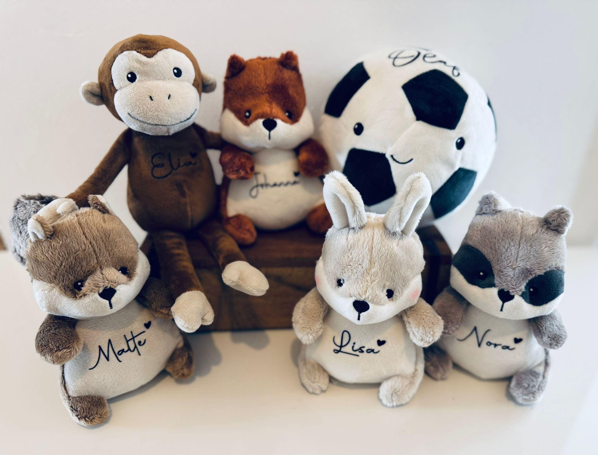 Stuffed toy with name | Football stuffed toy | Stuffed rabbit | Personalized stuffed toy | Gift for child | Raccoon | Fox | Monkey