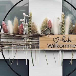 Türkranz mit Trockenblumen Trockenblumen Deko Türschmuck Hochzeitsgeschenk Hochzeit Geburtstag Muttertag Eingang Türe Bild 4