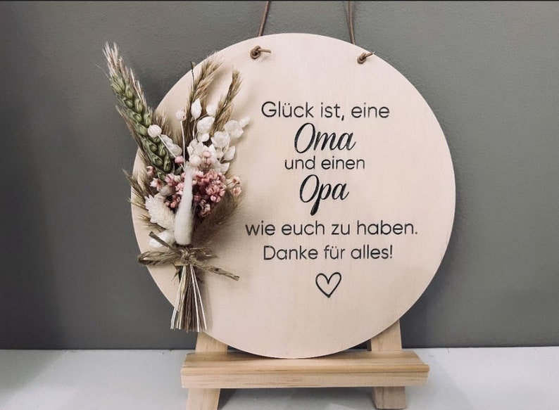 best mom best grandma Wooden disc with dried flowers Thanks for everything Birthday gift best great grandma Gift for Mother's Day V5 Oma/Opa