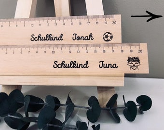 Lineal | Holzlineal | Lineal mit Namen | Geschenk zur Einschulung | Schultüte | Schulkind | Geschenk zum Geburtstag | Lineal graviert | 20cm