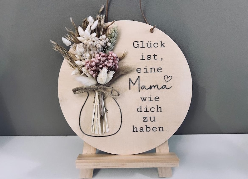 best mom best grandma Wooden disc with dried flowers Thanks for everything Birthday gift best great grandma Gift for Mother's Day V2 beste Mama