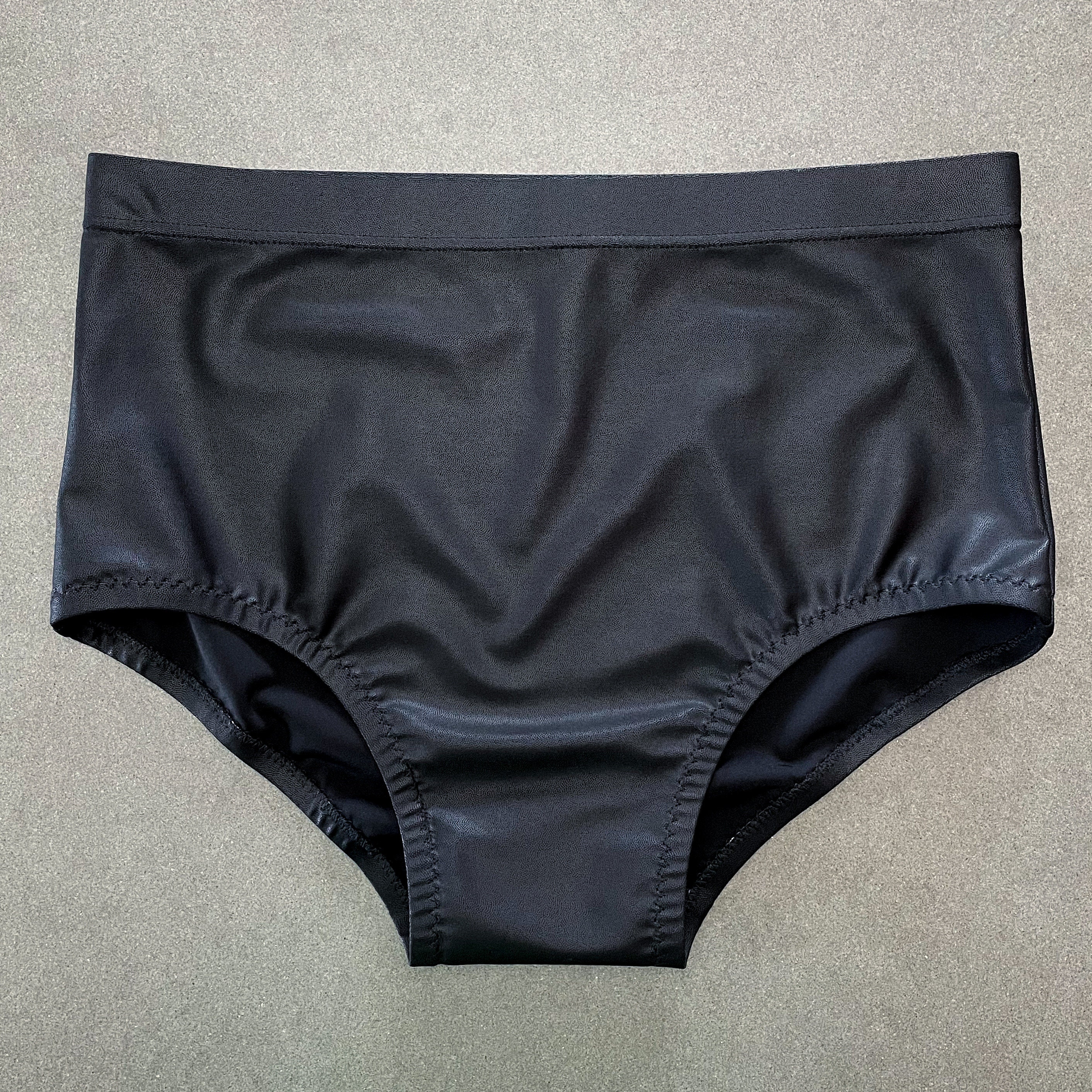 LARGE (34-36) Black Faux Leather Pro Wrestling Trunks / Classic Professional Wrestling Gear / Superhero Cosplay