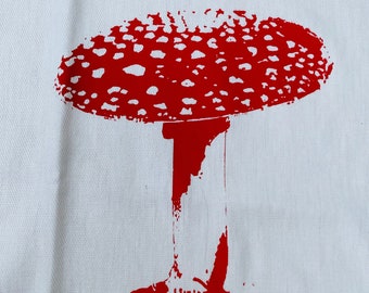 Kitchen towel, tea towel, screen print, fly agaric