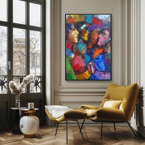 Vibrant Expressions, Abstract Digital Art, Vertical Wall Art