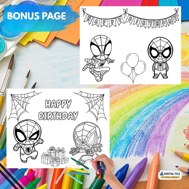 Custom Spidey Birthday Coloring Page - Printable Party Activity ...