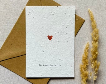 Plantable sympathy card | Condolence card | Seed card | Minimalistic | Sustainable | Heart