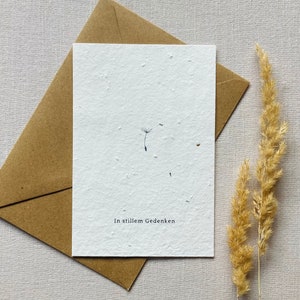 Einpflanzbare Trauerkarte | Beileidskarte | Samenkarte | Minimalistisch | Nachhaltig | Flugsamen