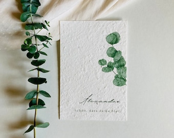Einpflanzbares Gastgeschenk | Muster | Namenskarte Hochzeit | Hochzeitsdeko | Samenkarte | Minimalistisch | Nachhaltig