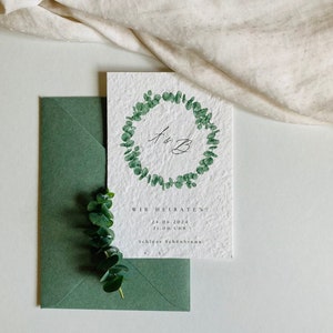 Einpflanzbare Hochzeitseinladung | Muster | Eukalyptus | Greenery | Hochzeit |  Einladungskarte | Samenkarte | Minimalistisch | Nachhaltig