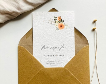 Einpflanzbare Hochzeitseinladung | Einladungskarte zur Hochzeit | Hochzeitskarte | Samenkarte | Herbsthochzeit | Boho | Nachhaltig