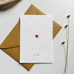 Einpflanzbare Karte für Vater | Geschenk für Papa | Samenkarte zum Vatertag | Nachhaltig | Minimalistisch | Herz