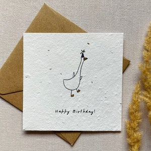 Einpflanzbare Geburtstagskarte | Samenkarte | Minimalistisch | Nachhaltig | Happy Birthday | Party | Tier | Ente