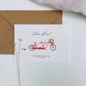 Einpflanzbare Dankeskarte für Hochzeit | Muster | Danksagung | Danksagungskarte | Samenkarte | Tandem | Minimalistisch | Nachhaltig