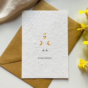 Einpflanzbares Kartenset Ostern Zwei Osterkarten Samenkarte Handgemacht Karten Ostern Minimalistisch Nachhaltig Ostergeschenk Bild 4