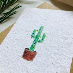 Einpflanzbares Kartenset Weihnachten Vier Weihnachtskarten Handgemacht Karten Kaktus Hund Wein Wichtel Nachhaltig Geschenk Bild 9