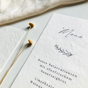 Einpflanzbare Menükarte | Muster | Vintage | Hochzeit | Samenkarte | Minimalistisch | Nachhaltig