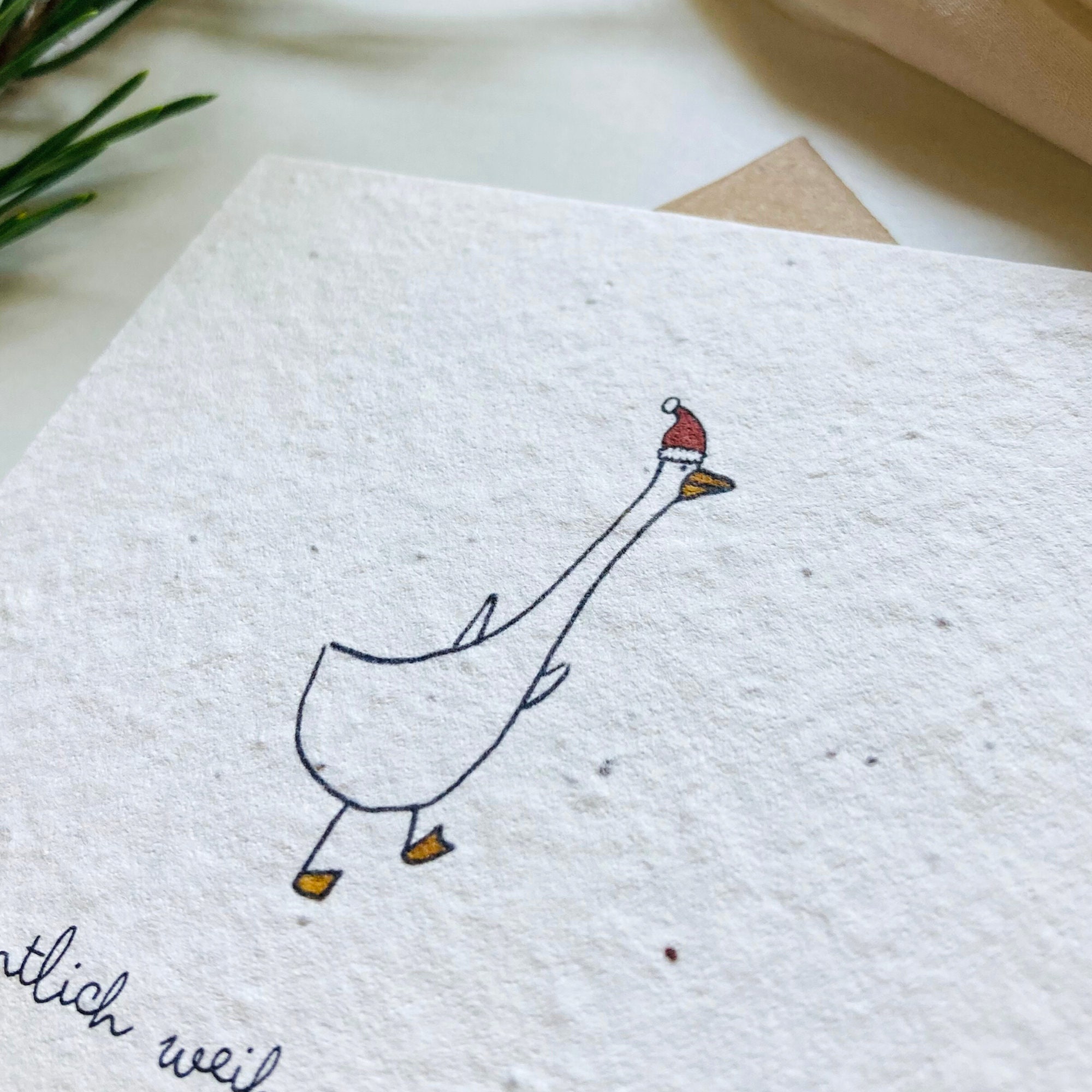 Lustige Weihnachtskarte Mit Enten-Wortspiel – Humorvoll, Für Freunde & Familie, Hochwertiger Karton