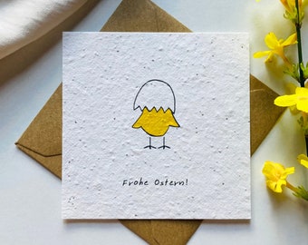 Plantable Easter card | Seed card | Minimalist | Animals | Easter gift | funny chick | egg