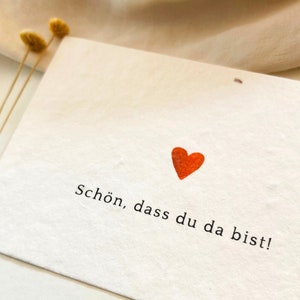 Einpflanzbares Gastgeschenk | Minimalistisch | Schlicht | Hochzeit | Saatpapier | Samenkarte | Nachhaltig | Handgefertigt | Herz