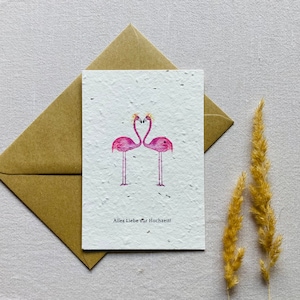 Einpflanzbare Hochzeitskarte | Frau und Frau | Glückwunschkarte zur Hochzeit | Samenkarte | Minimalistisch