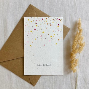 Einpflanzbare Geburtstagskarte | Samenkarte | Minimalistisch | Nachhaltig | Geburtstag | Konfetti