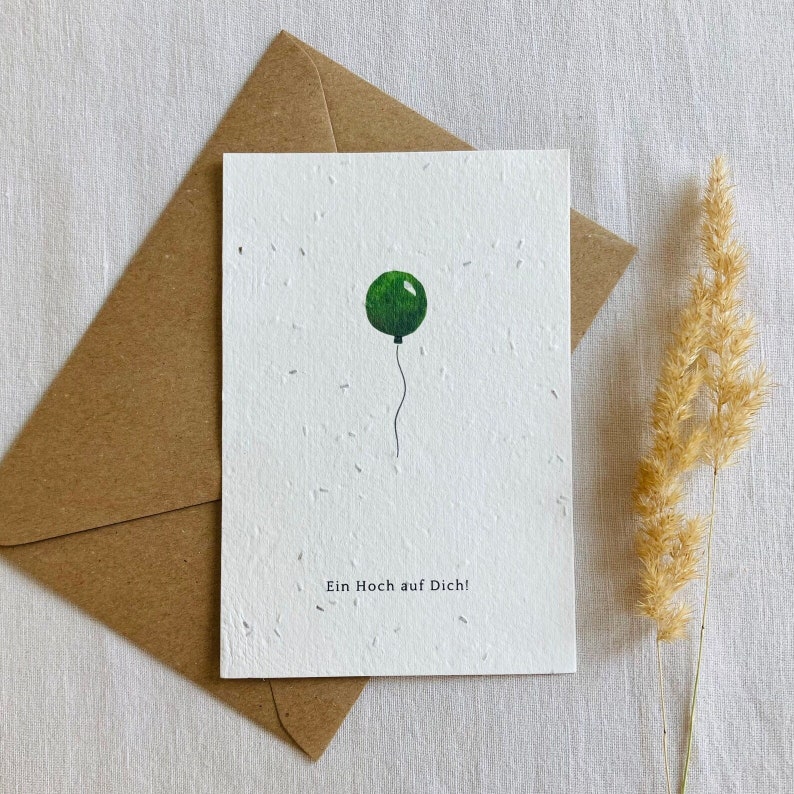 Einpflanzbares Kartenset Geburtstagskarten Samenkarte Minimalistisch Nachhaltig Geburtstag Bild 4