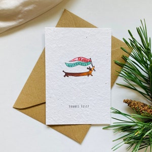 Einpflanzbares Kartenset Weihnachten Vier Weihnachtskarten Handgemacht Karten Kaktus Hund Wein Wichtel Nachhaltig Geschenk Bild 6