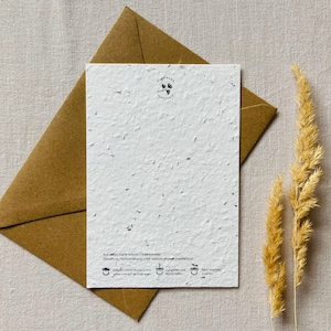 Einpflanzbare Hochzeitskarte Glückwunschkarte zur Hochzeit Samenkarte Herz Minimalistisch Nachhaltig Liebe Bild 2