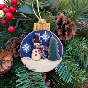 Snowman Ornament, Christmas Ornaments, Handmade