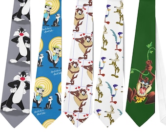 Necktie Sylvester Pepe le Pew Skunk Wile e Coyote Road Runner Tasmanian Devil Taz Cosplay