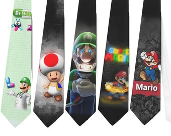 Necktie Mario Yoshi Luigi Toad Doctor Dr Christmas Halloween Cosplay
