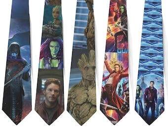 Necktie Gotg Guardians Galaxy Colossus Drax The Destroyer Gamora Nebula Chris Pratt Groot Rocket Racoon Tie Cosplay Sci Fi