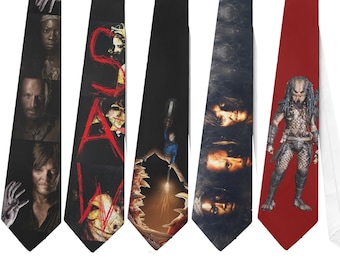Necktie Walking Evil Zombies Predator Saw Horror Halloween Rick Cosplay