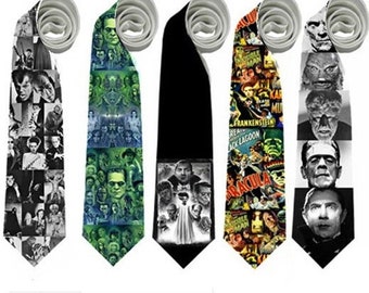 Necktie horror movies universal monsters dracula frankenstein wolfman merman creature from black lagoon bride Cosplay